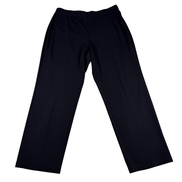 Susan Graver XLP Black Pull On Liquid Knit Pants Comfortable Stretch Career QVC - Picture 1 of 7